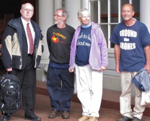 Lawyer Bill Quigley with Greg, Sr. Megan and Michael at May 2013 trial